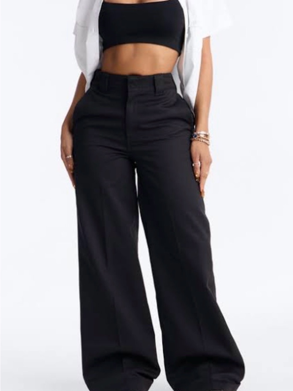 Fashion Nova dickies High-Rise Wide-Leg Pants in Black